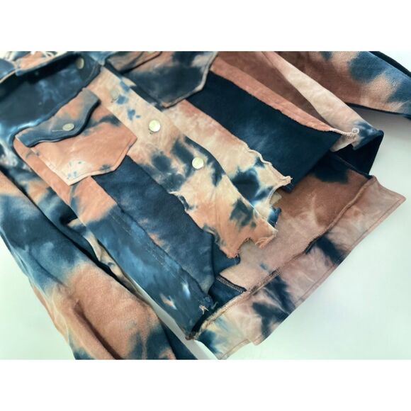 Natural Life Boho Cropped Jacket Size XS-Small Tie Dye Raw Hem NEW with tag - Picture 13 of 16
